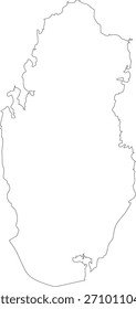 Qatar Map Stroke Outline Stroke Transparent Editable Vector