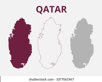 Qatar Map Vector
