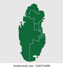 Qatar map vector, Abstract design vector illustration Eps 10. Green color palette color. High Detailed on white background.