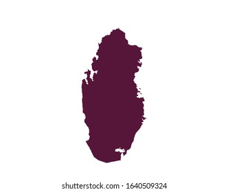 Qatar map vector. Vector Qatar country  map vector illustration.  