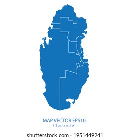 qatar vector de mapa EPS.10 color azul. sobre fondo blanco.