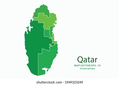Qatar map. Vector eps10. green color. on white backgrounds.