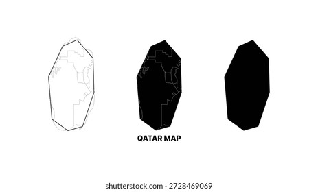 Projeto de ilustração vetorial do mapa do Catar