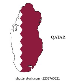 Qatar map vector illustration. Global economy. Famous country. Middle East. West Asia.