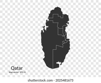 Qatar map vector, isolated on transparent background