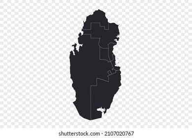 Qatar map vector, isolated on transparent background