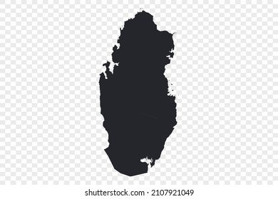Qatar map vector, Not isolated on transparent background