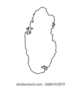 Mapa de Qatar, ilustración de boceto de Vector