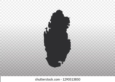 Qatar Map - World Map International vector template isolated on transparent background - Vector illustration eps 10