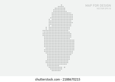 Qatar Map - World map International vector template with grey pixel, grid, grunge, halftone style isolated on white background for education, infographic, design - Vector illustration eps 10