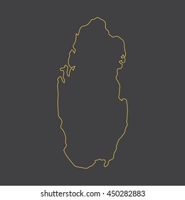 Qatar map,outline,stroke,line style