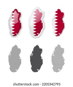 Qatar - Maps Collection. Six maps of different designs. Set of vector illustrations