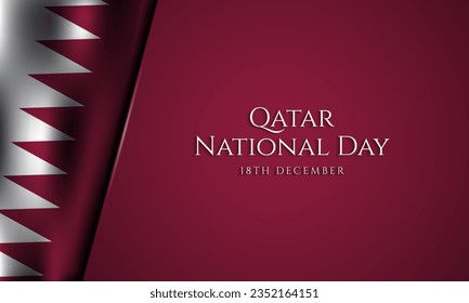 Qatar National Day Background Design. Banner, Poster, Greeting Card. Vector Illustration.