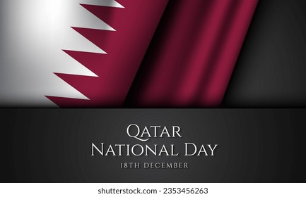 Qatar National Day Background Design. Banner, Poster, Greeting Card. Vector Illustration.