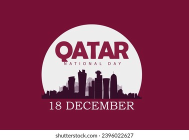 Qatar national day with landmark and flag, Qatar national day 18 th December