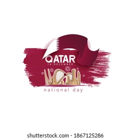 Qatar National Day with Most famous monument and buildings landmark
