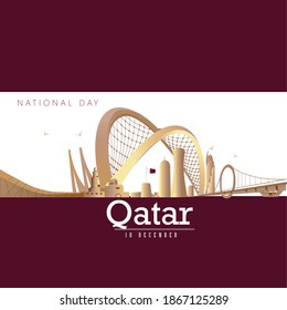 Qatar National Day with Most famous monument and buildings landmark