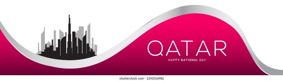 Qatar National Day Poster Or Banner Background.