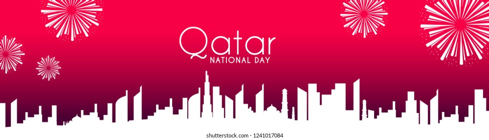 Qatar National Day Poster Or Banner Background.