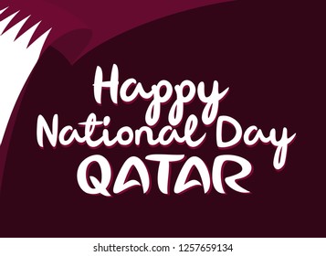 Qatar National Day. Typography. vector illustration. Lettering. Eps 10.