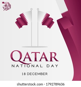 Qatar National Day Vector Illustration , translation: Qatar National Day