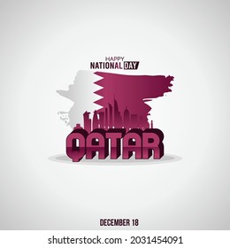 Qatar National Day Vector Illustration. Suitable for greeting card, poster and banner.