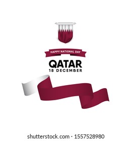 Qatar national day vector template. Design illustration for banner, advertising, greeting cards or print. Design happiness celebration.; 