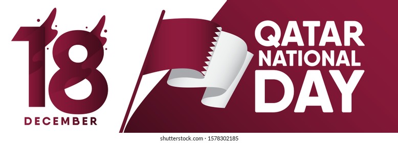 Qatar national day vector template. Design illustration for banner, advertising, greeting cards or print.