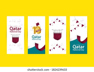 Qatar national day vector template. Design illustration for banner, advertising, greeting cards or print. Design happiness celebration.; 