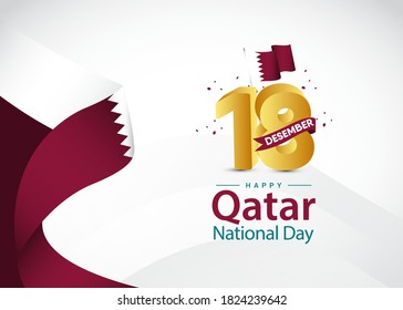 Katar National Day Vektorvorlage. Design-Illustration für Banner, Werbung, Grußkarten oder Druck. Design glückliche Feier; 