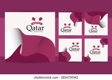 Qatar national day vector template. Design illustration for banner, advertising, greeting cards or print. Design happiness celebration.; 