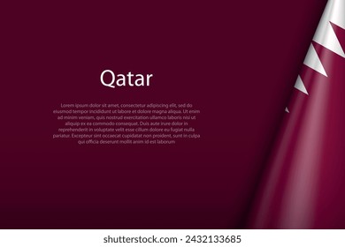 Qatar national flag isolated on dark background with copyspace