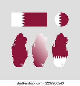 Katar National Flag und Karte Set....