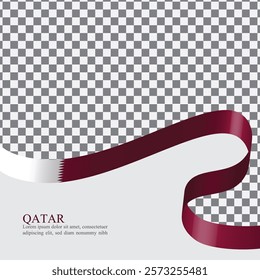 Qatar national flag ribbon stock vector 