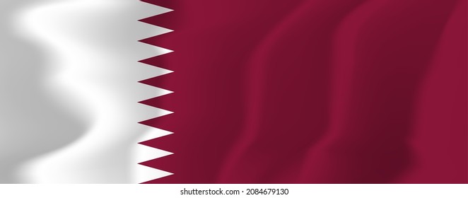 Qatar National Flag Soft Waving Background Illustration