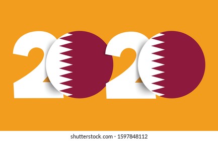 Qatar new year 2020 flag vector