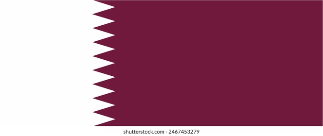 Qatar official flag vector with standard size and proportion. National flag emblem with accurate size and colors.