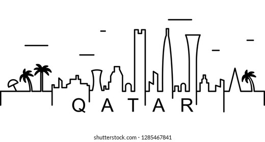 Qatar outline icon. Can be used for web, logo, mobile app, UI, UX