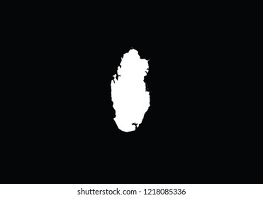 Qatar outline map country shape state symbol national borders