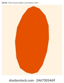 Qatar plain country map. Low details. Solid style. Shape of Qatar. Vector illustration.