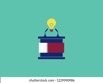 Qatar Podium Lack Of Idea Speech