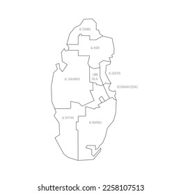 Qatar political map of administrative divisions