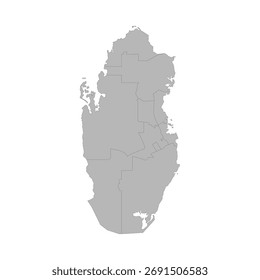 Mapa político de Qatar Vector Frontera