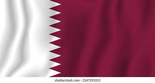 Qatar realistic waving flag vector illustration. National country background symbol. Independence day