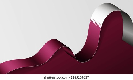 Qatar ribbon flag background. Element of impact for the use you want to make of it.