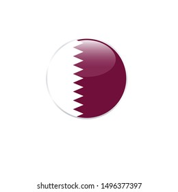 Qatar  round flag . closy flag of Qatar  - vector button. 