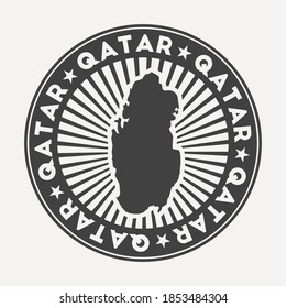 Qatar round logo. Vintage travel badge with the circular name and map of the country, vector illustration. Can be used as insignia, logotype, label, sticker or badge of Qatar.