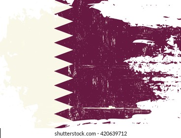 Katar kratzte die Flagge. Eine Katari-Flagge mit Grunge-Textur