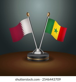 Tabela do Catar e Senegal sinaliza relação com fundo de gradiente. Ilustração de vetor