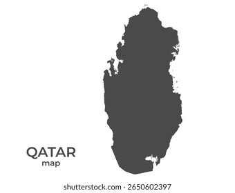 Mapa da silhueta do Catar. Imagem isolada de modelo vetorial do país asiático em estilo simples
